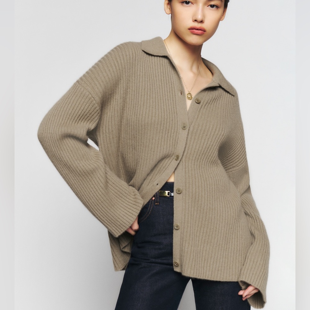 Reformation fantino cashmere cardigan button up